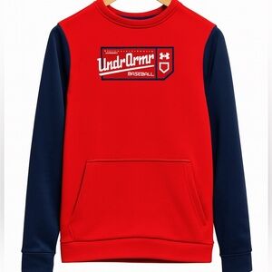 Under Armour Youth XL Bold Red and Navy Crewneck Hoodie